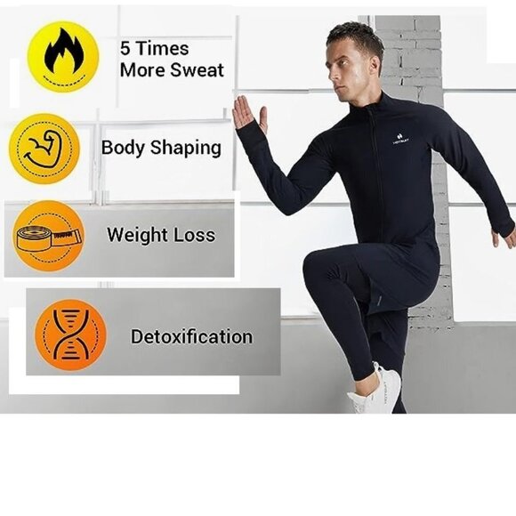 HOTSUIT Long Sleeve Sauna Shirt Workout Shapewear-Sweat Jacket Top Compression - Picture 6 of 8